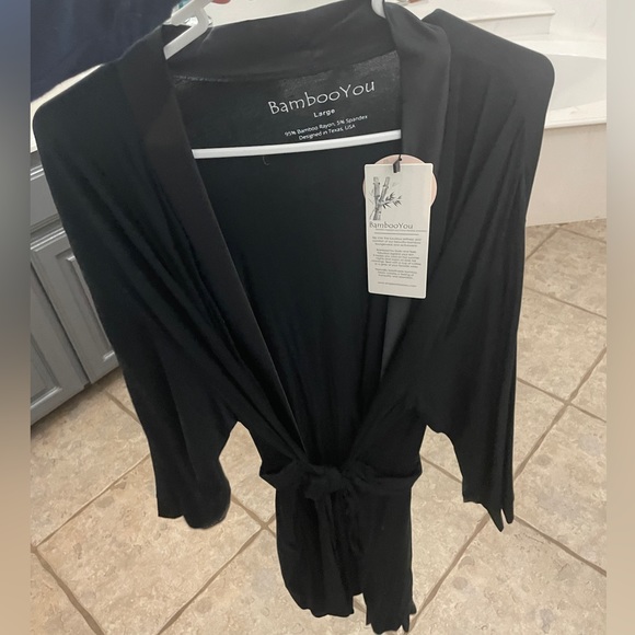 Women’s black bamboo robe. New with tags. - Picture 2 of 5